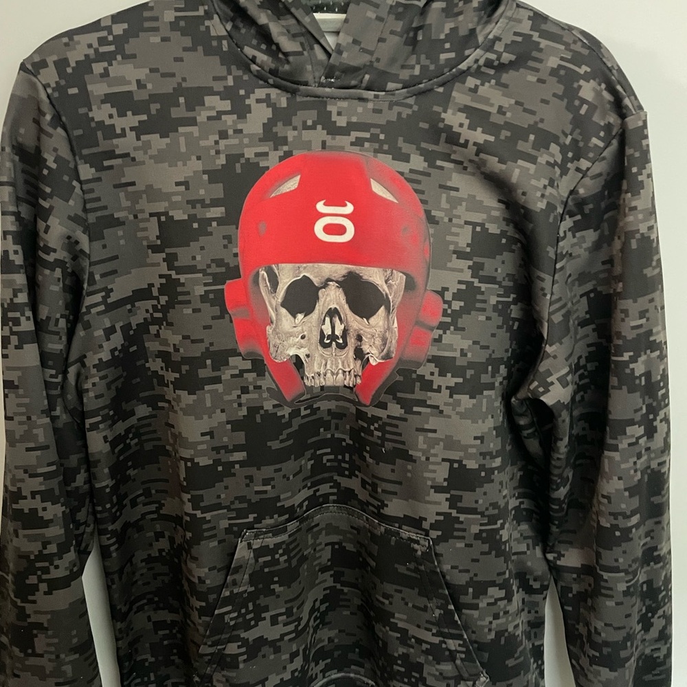 Joe B Black and Red Camouflage Hoodie